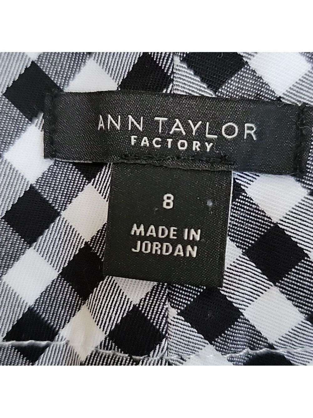 Ann Taylor Factory Black/White Vichy Gingham Checked Ankle Pants Size 8 EUC - Picture 9 of 13